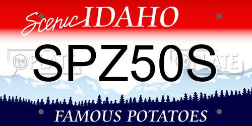 SPZ50S Idaho License Plate