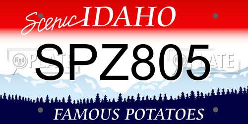 SPZ805 Idaho License Plate
