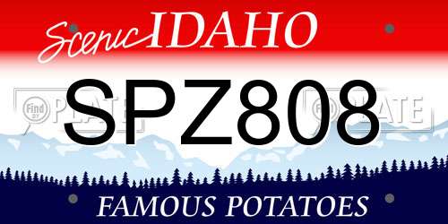 SPZ808 Idaho License Plate