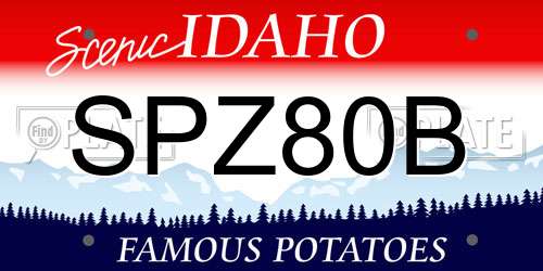 SPZ80B Idaho License Plate