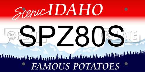SPZ80S Idaho License Plate