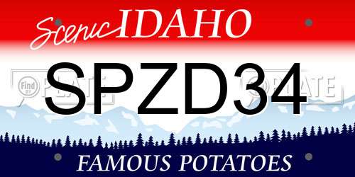 SPZD34 Idaho License Plate