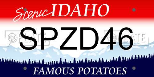 SPZD46 Idaho License Plate