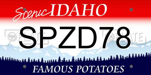 SPZD78 Idaho License Plate