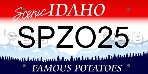SPZO25 Idaho License Plate