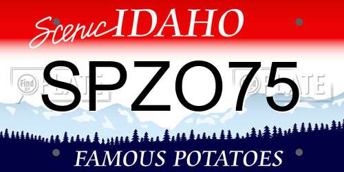 SPZO75 Idaho License Plate
