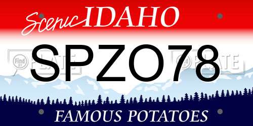 SPZO78 Idaho License Plate