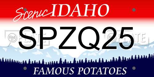 SPZQ25 Idaho License Plate