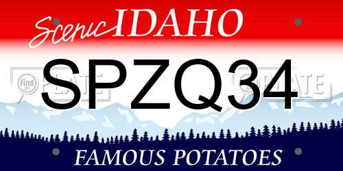 SPZQ34 Idaho License Plate