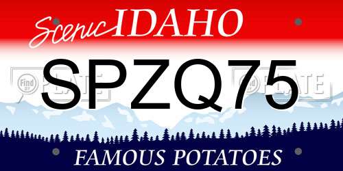 SPZQ75 Idaho License Plate