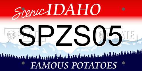 SPZS05 Idaho License Plate