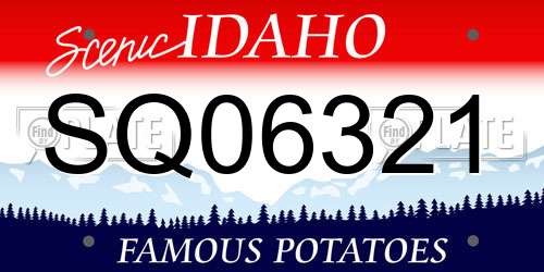 SQ06321 Idaho License Plate