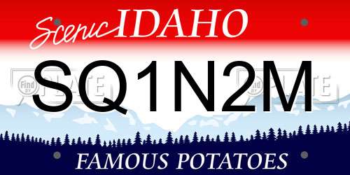 SQ1N2M Idaho License Plate
