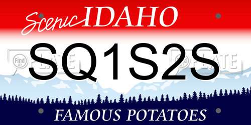 SQ1S2S Idaho License Plate
