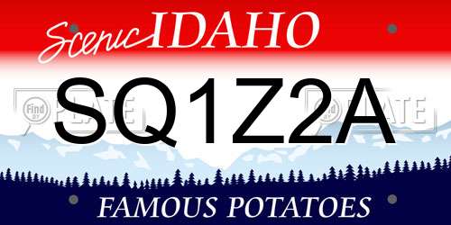 SQ1Z2A Idaho License Plate