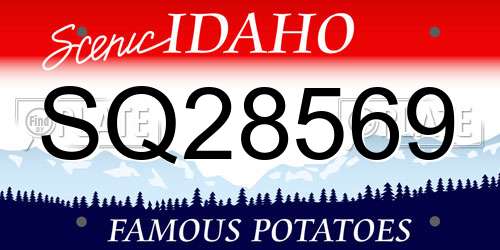 SQ28569 Idaho License Plate