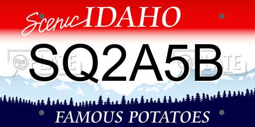 SQ2A5B Idaho License Plate