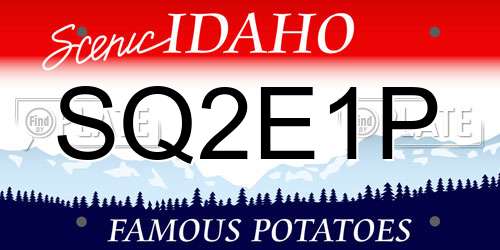 SQ2E1P Idaho License Plate