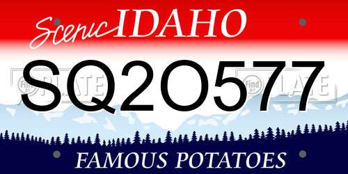 SQ2O577 Idaho License Plate