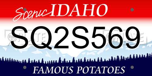 SQ2S569 Idaho License Plate