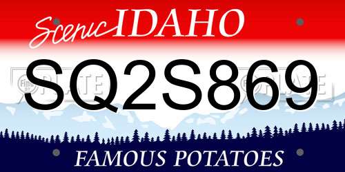 SQ2S869 Idaho License Plate