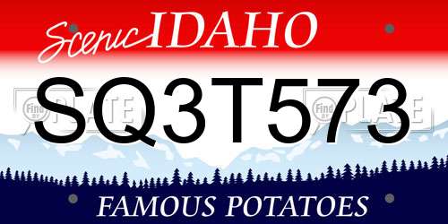 SQ3T573 Idaho License Plate