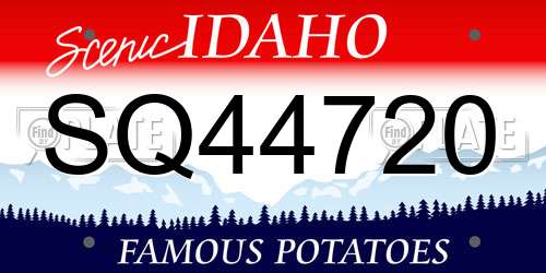 SQ44720 Idaho License Plate