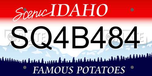 SQ4B484 Idaho License Plate
