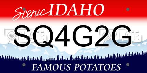 SQ4G2G Idaho License Plate