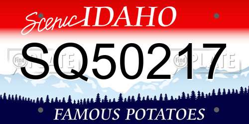 SQ50217 Idaho License Plate