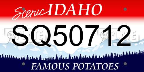 SQ50712 Idaho License Plate