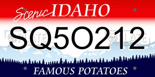 SQ5O212 Idaho License Plate