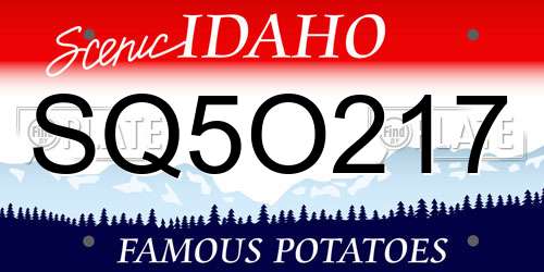 SQ5O217 Idaho License Plate