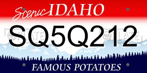 SQ5Q212 Idaho License Plate