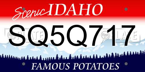 SQ5Q717 Idaho License Plate