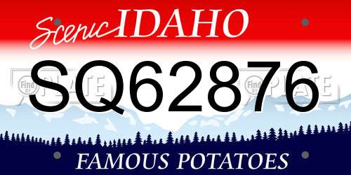 SQ62876 Idaho License Plate