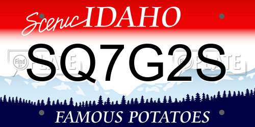 SQ7G2S Idaho License Plate