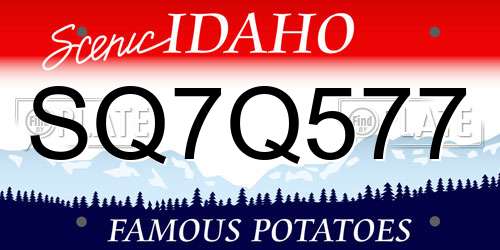SQ7Q577 Idaho License Plate