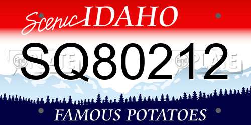 SQ80212 Idaho License Plate