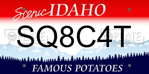 SQ8C4T Idaho License Plate