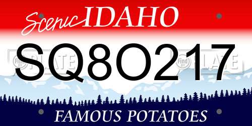 SQ8O217 Idaho License Plate