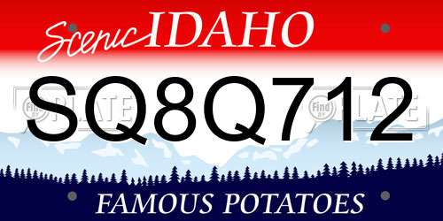 SQ8Q712 Idaho License Plate