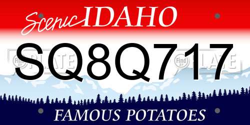 SQ8Q717 Idaho License Plate