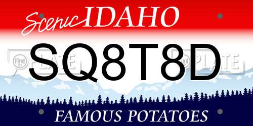 SQ8T8D Idaho License Plate
