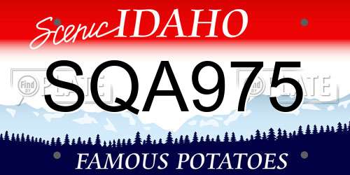 SQA975 Idaho License Plate