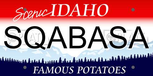 SQABASA Idaho License Plate