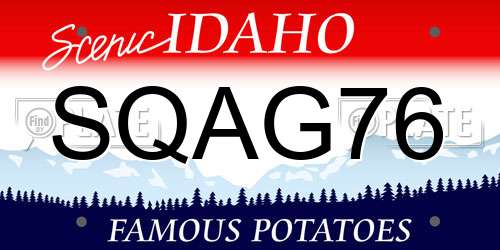 SQAG76 Idaho License Plate