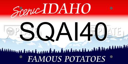 SQAI40 Idaho License Plate