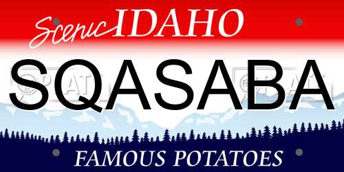 SQASABA Idaho License Plate