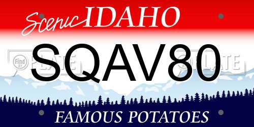 SQAV80 Idaho License Plate